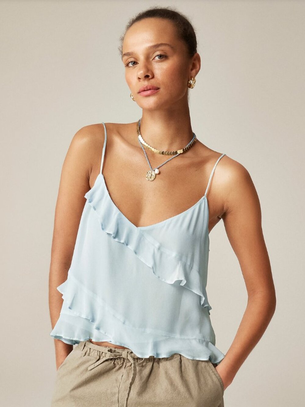J Crew Ruffle Tank Top